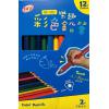 SKB 12色彩色鉛筆-大三角粗芯筆桿 NP-1202  (紙盒)