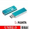 錸德 64G金屬伸縮隨身碟-藍 USB 3.1 HD15